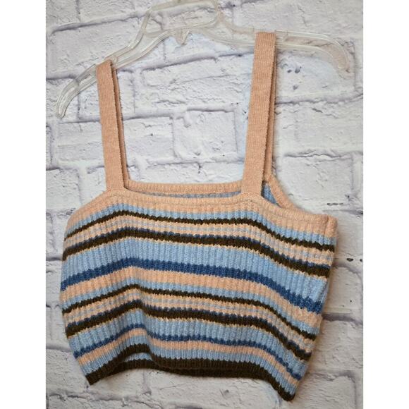 English Factory striped knit tank top crop top size Medium. - Picture 6 of 8